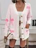 European-American Bow V-Neck Sweater: Women's Autumn/Winter Fashionable Loose Coat