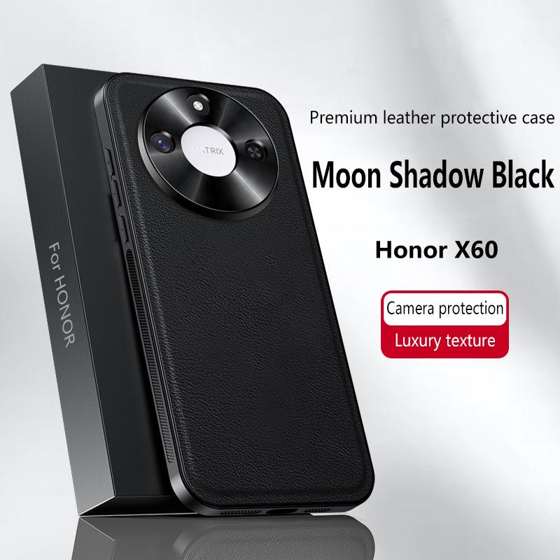 For Honor X60 Case Magnetic Elegant Leather Wear-Resistant Lens Fully Covered Non-Slip Grip Edge Cover Shell
