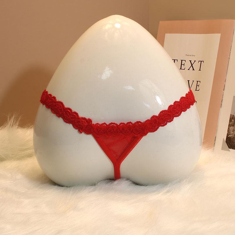 

Женские сексуальные кружевные стринги с низкой посадкой - Сетчатые дышащие однотонные One Size красный