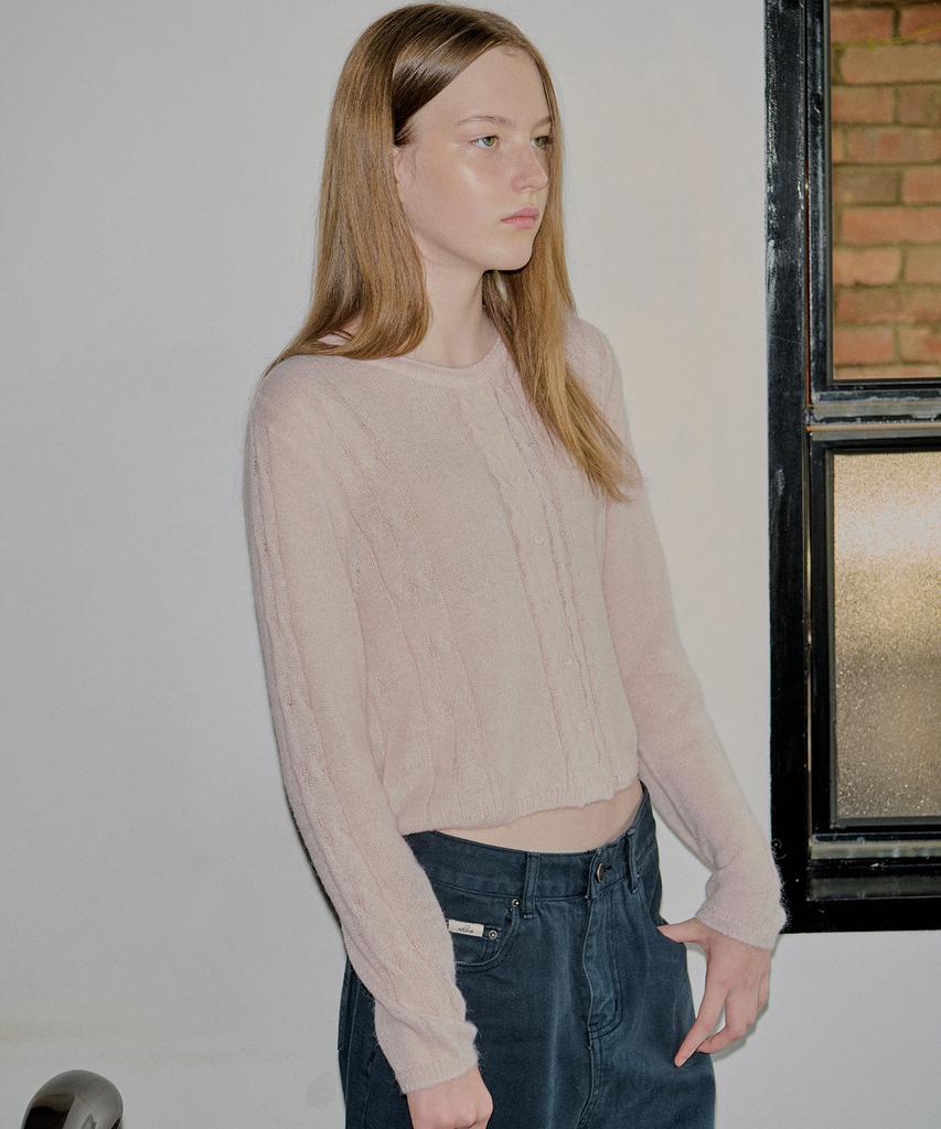 AHWE Mohair Cable Pullover_L Pink