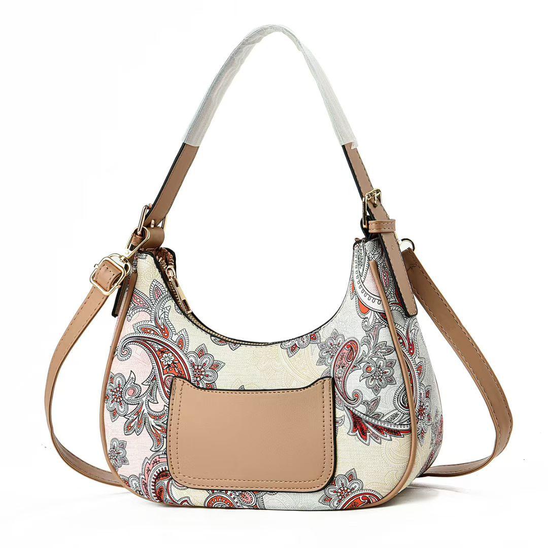 

Women s French Style Printed Crossbody Bag Small Underarm Shoulder Handbag Versatile Spring Summer Niche Accessory 26 9 23cm хакі