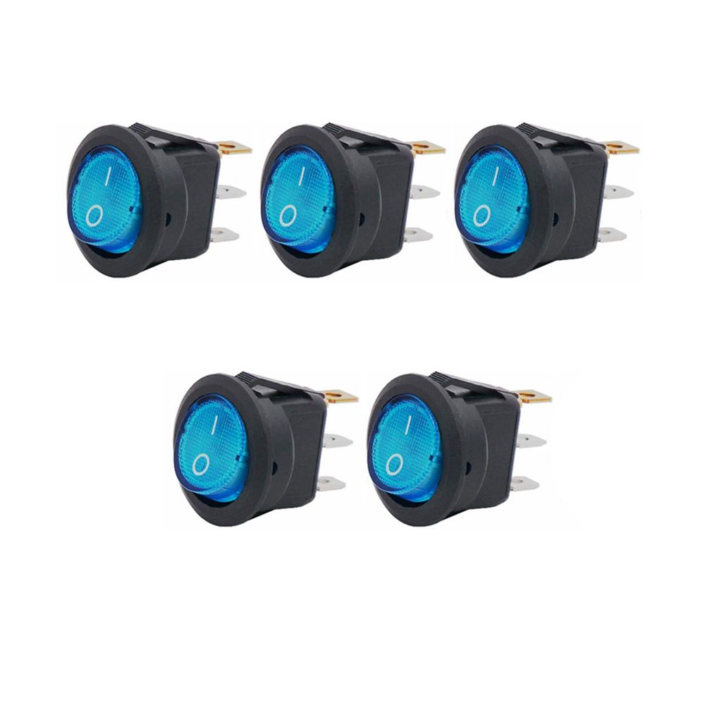 4/5/12pcs 3pin Round Switch LED Waterproof With Color Switch Rocker Switch Can Be Used For Car Motorcycle Boat Bus RV