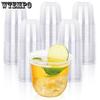 50pcs Disposable Stemless Glasses 12oz Crystal Plastic Wine Glasses Clear Classic Cup for Meeting Weddings Birthdays Cocktail Christmas Party Supplies