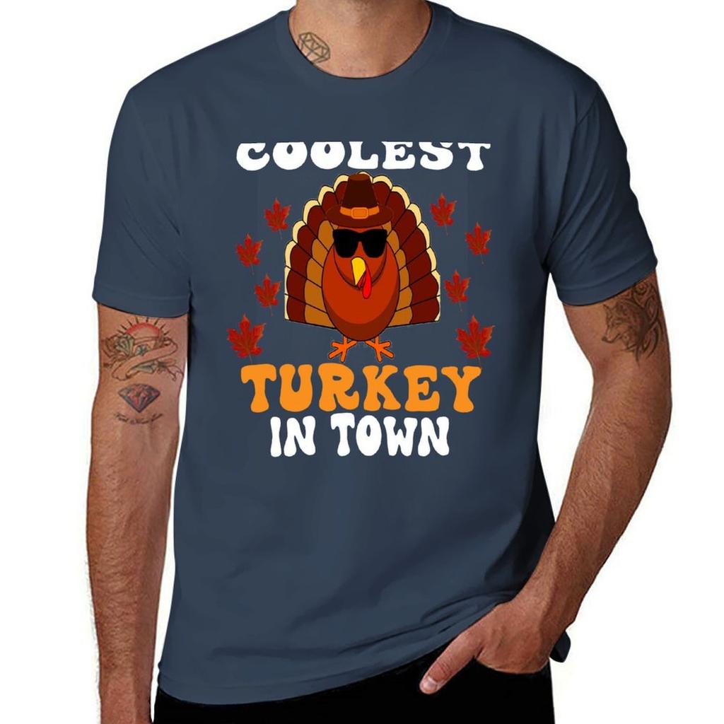 Coolest Turkey In Town Thanksgiving Tshirt Urban Style Print Tshirt