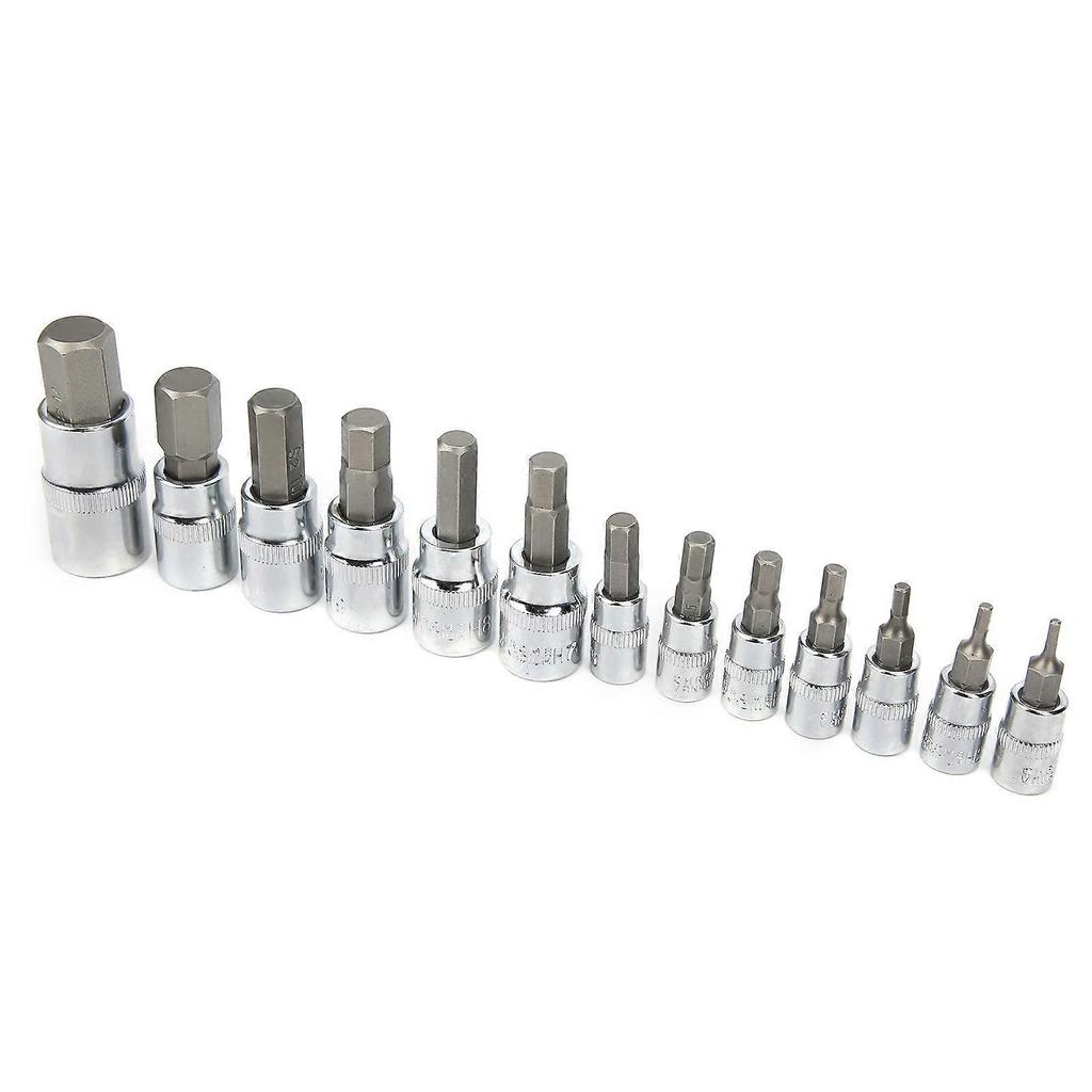 Square Wrench Hex Bit Socket Set 1/4in 3/8in 1/2in Auto Maintenance Repair with Tool Box