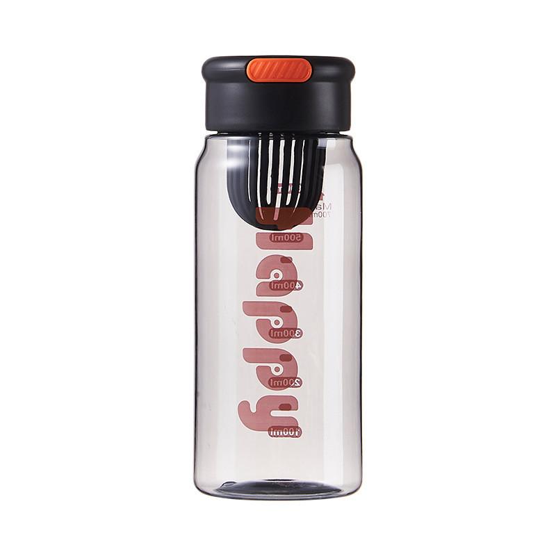 

Modern Minimalist Letter Water Bottle With Silicone Handle For Office And Outdoor Use 700ml чёрный
