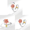 Rose Flower Adjustable Ring For Women With Copper Material And Elegant Design