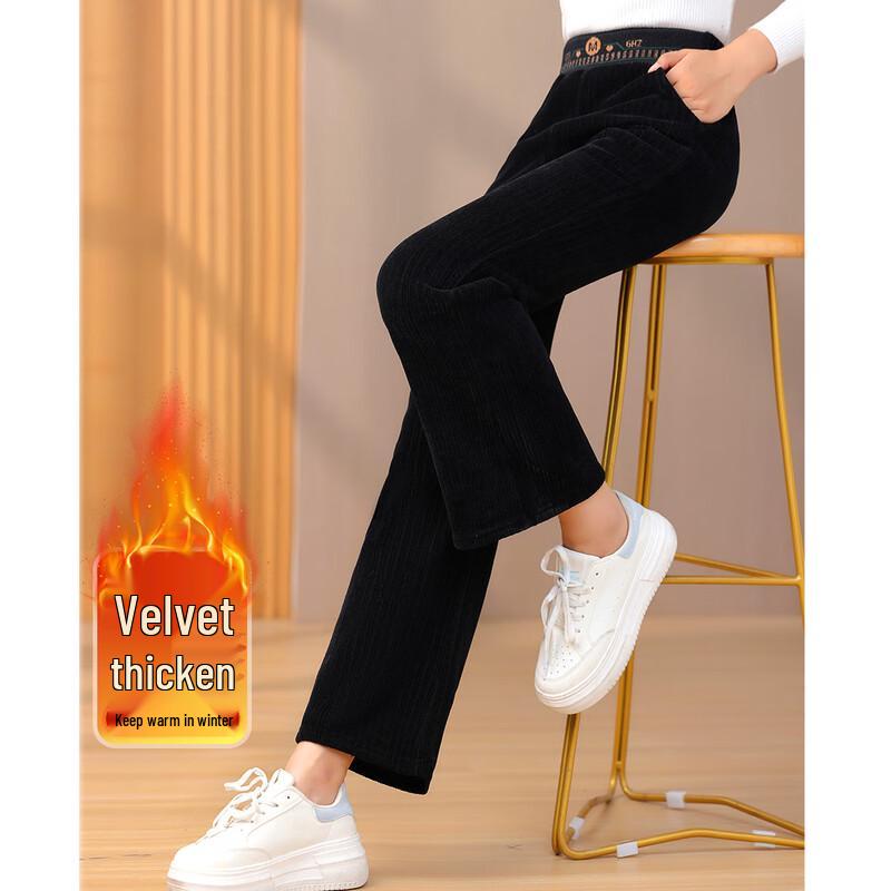 

Pasite Women s Chenille Fleece-Lined Straight-Leg Casual Pants 4XL