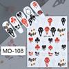 3D Halloween Self-Adhesive Nail Stickers: Skulls, Pumpkins, Witches, Bats.