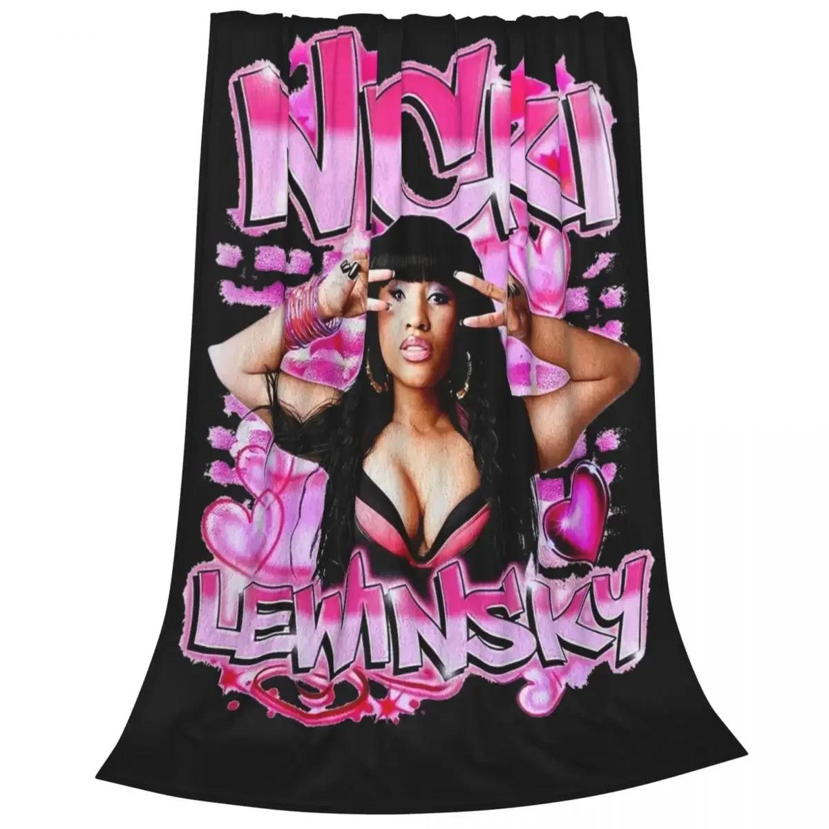 Retro Nicki Lewinsky Blankets Nicki Minaj Flannel Funny Breathable Throw Blanket for Home Restaurant Spring Autumn 75cmx90cm