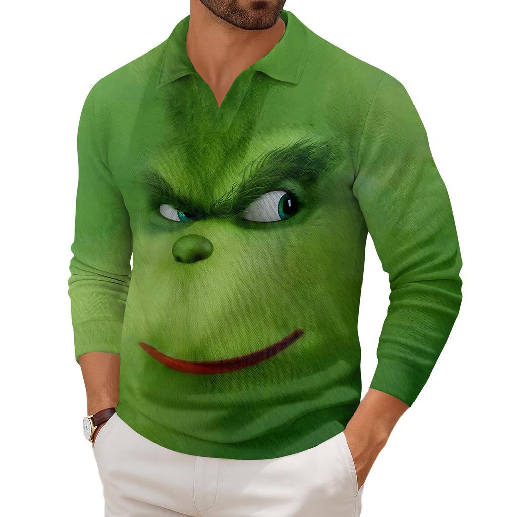 Men's Casual Collared Long-Sleeve Knit Base Layer Top