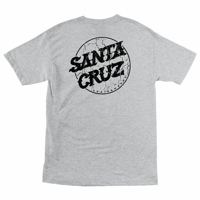 Santa Cruz CRACKED DOT Skateboard T Shirt ATHLETIC HEATHER L