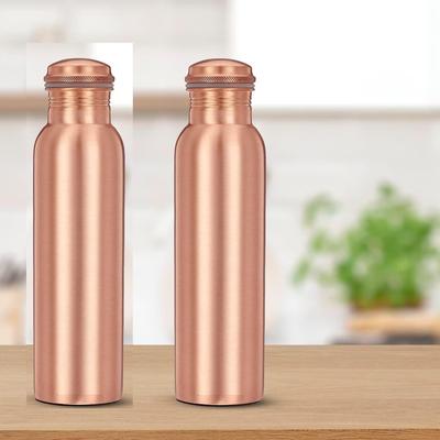 100% Pure Copper Water Bottle I Leak Proof & Rust Proof I Copper Bottle for Home, School & Office | Matte Finish | 950 Ml | Set of 2