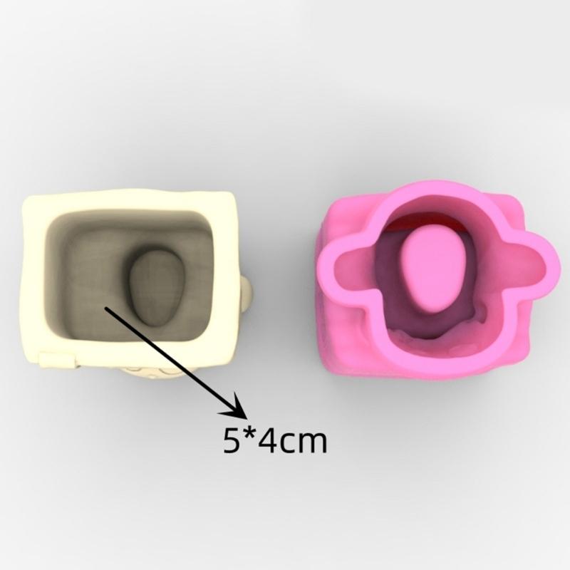 Flowerpot Silicone Mold Lying Panda Shaped Concrete Moulds  Flowerpots Molds Cements Mould Silicone Material