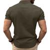 Men's Casual Color-blocking Sport T-shirt, Men's Stand-up Collar Short-sleeved Top