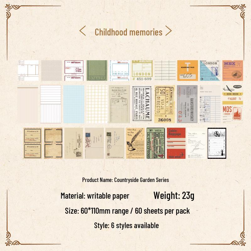 Yuezhen Wenchuang Creative Retro Diary Stickers for Kids, 60 Sheets