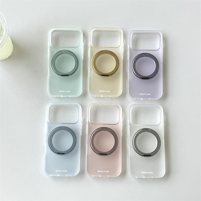 Frosted Semi-transparent Solid Color 111 Rotating Bracket for iphone11Promax Apple 11 Mobile Phone Case 11Pro Women