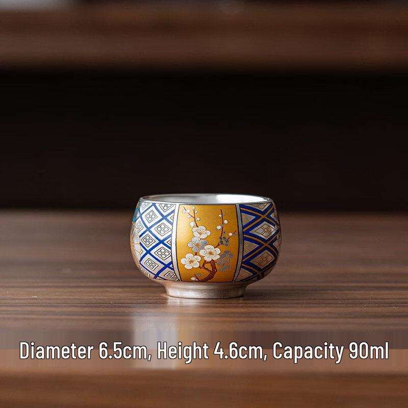 Elegant Silver-Glazed Ceramic Master Teacup