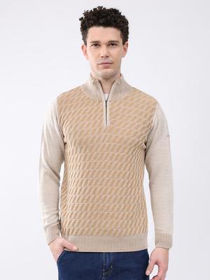 Mens Regular Fit Self Designed Pullover