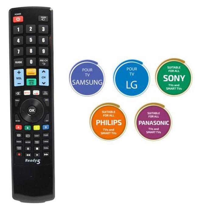 Télécommande compatible avec TV Samsung, LG, Sony, Philips et Panasonic VELLEMAN VRCSLPP