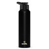 Stainless Steel Water Bottle 1 Ltr For Kids, Boys, Girls, 1 Litre Bottles for Gym, Sports, Fridge Use, School & Office (Sipper Cap - Set of 1, Black)