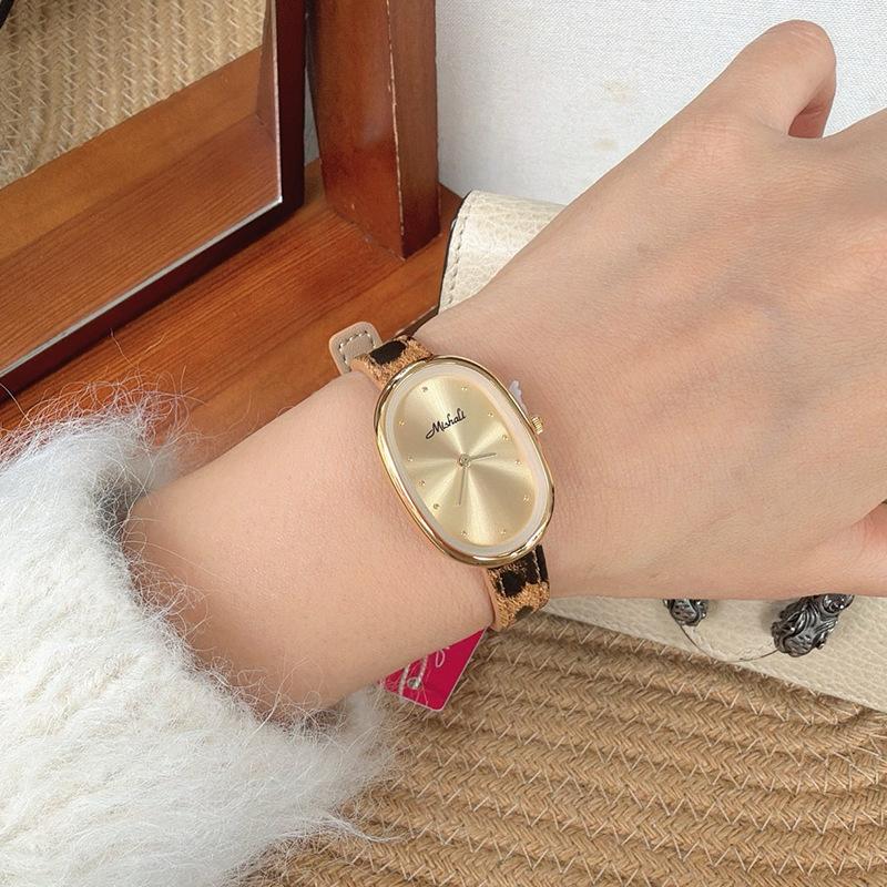 Neue Leder Leopardendruck Vintage Luxus Damen Quarz Uhr, High-End Damen Armbanduhr, Zeitmesser und Zubehör.