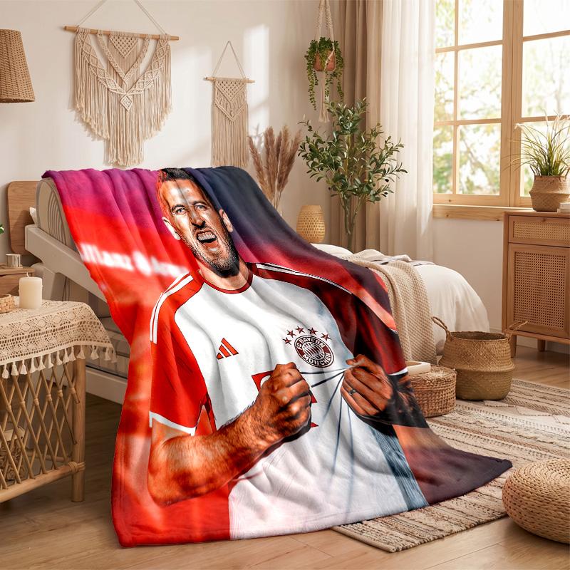 Manta de Franela con Estampado de Harry Kane Suave Cálida Manta para Sofá Cama para Hogar Oficina Dormitorio