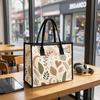 Boho Leaf Print Tote Bag Casual Daily Large Capacity Handbag for Women Outdoor Shopping Travel Use