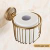 Antique-style Copper Paper Towel and Phone Holder for Bathroom Hotel Use - European No-Drill Design.