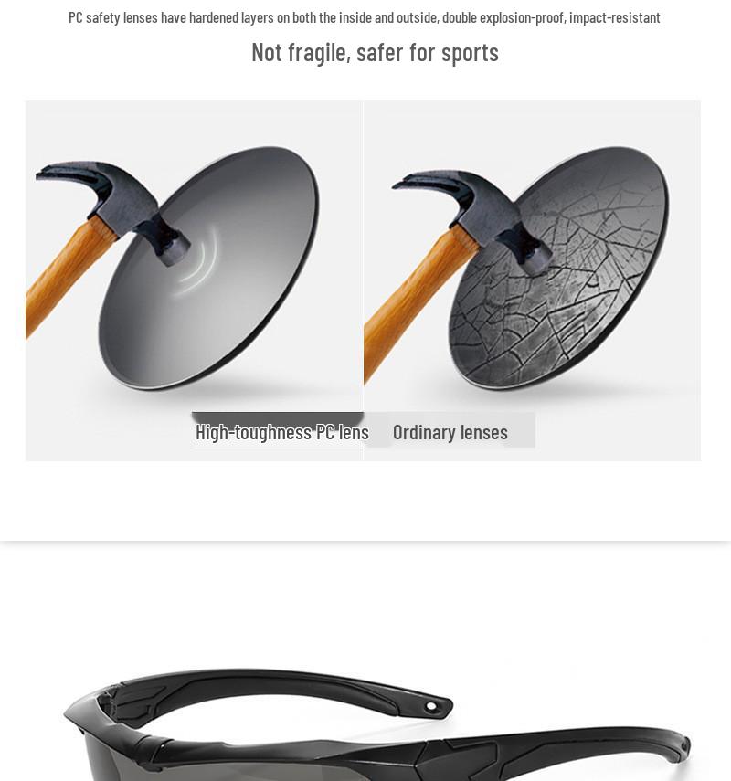 In-Stock Black CS Tactical Polarized Anti-UV Shooting Goggles - Windproof, Sandproof Outdoor Sunglasses.