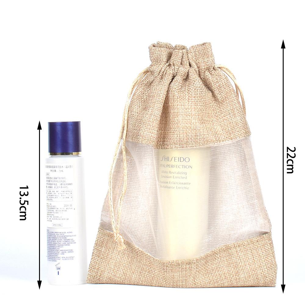 12pcs Single-sided Window Linen Bag Linen Drawstring Bag Cosmetic Jewelry Packaging Bag Lavender Mosquito Repellent Sachet Cloth Bag Drawstring Bag