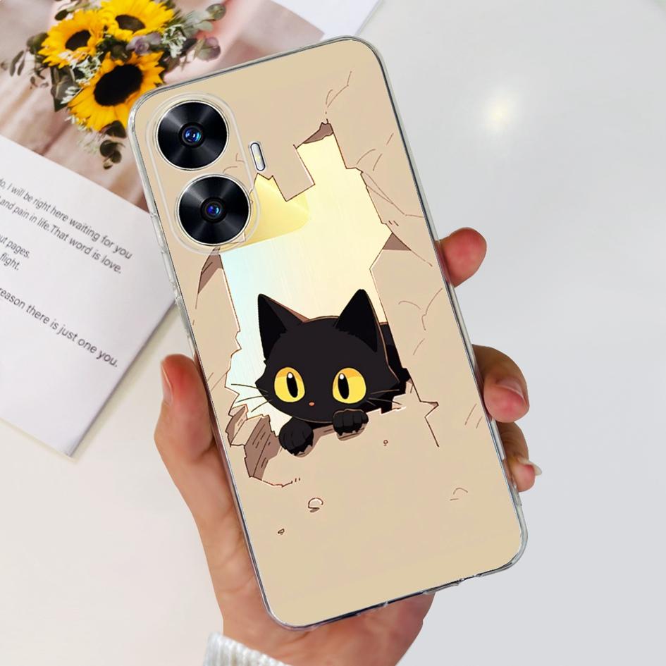For Realme C55 Case RMX3710 Transparent Cover Fashion Patterns Soft Silicone Phone Cases For Realme C55 4G C 55 RealmeC55 Fundas