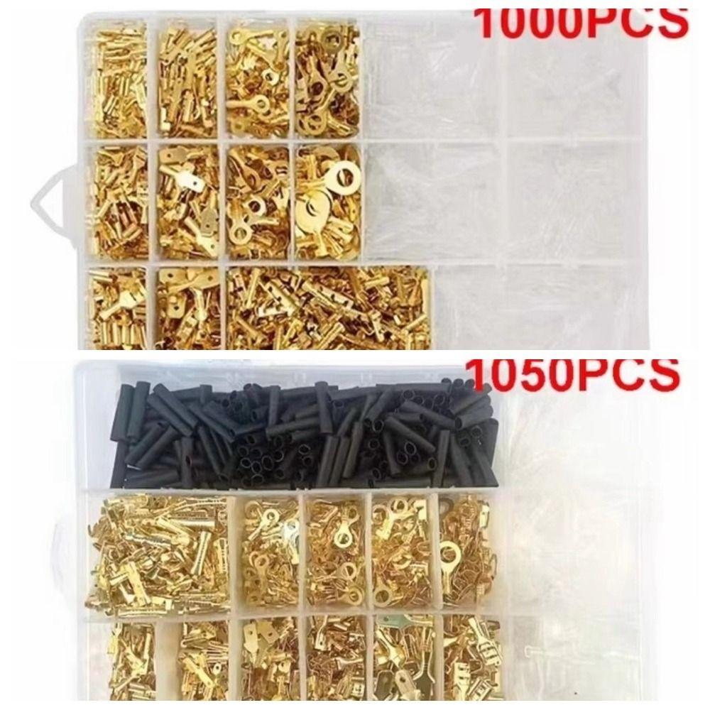 1000/1050 pcs Electrical Wire Connectors Electrical Crimp Terminals Insulating Sleeve Termin Spade Connectors