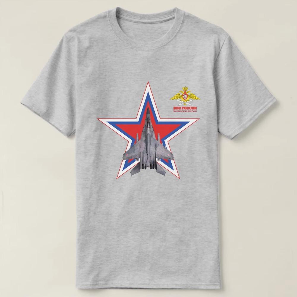 Russian Air Force Emblem Red Star Mig-29 Fighter T-Shirt. Premium Cotton Short Sleeve O-Neck Mens T Shirt New S-3XL