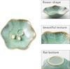 Plat à Bijoux Plateau Porte-Bagues Plateau à Bijoux en Céramique Bol à Clés Assiette Décorative pour Amies Sœurs Fille Mère Vert Émeraude