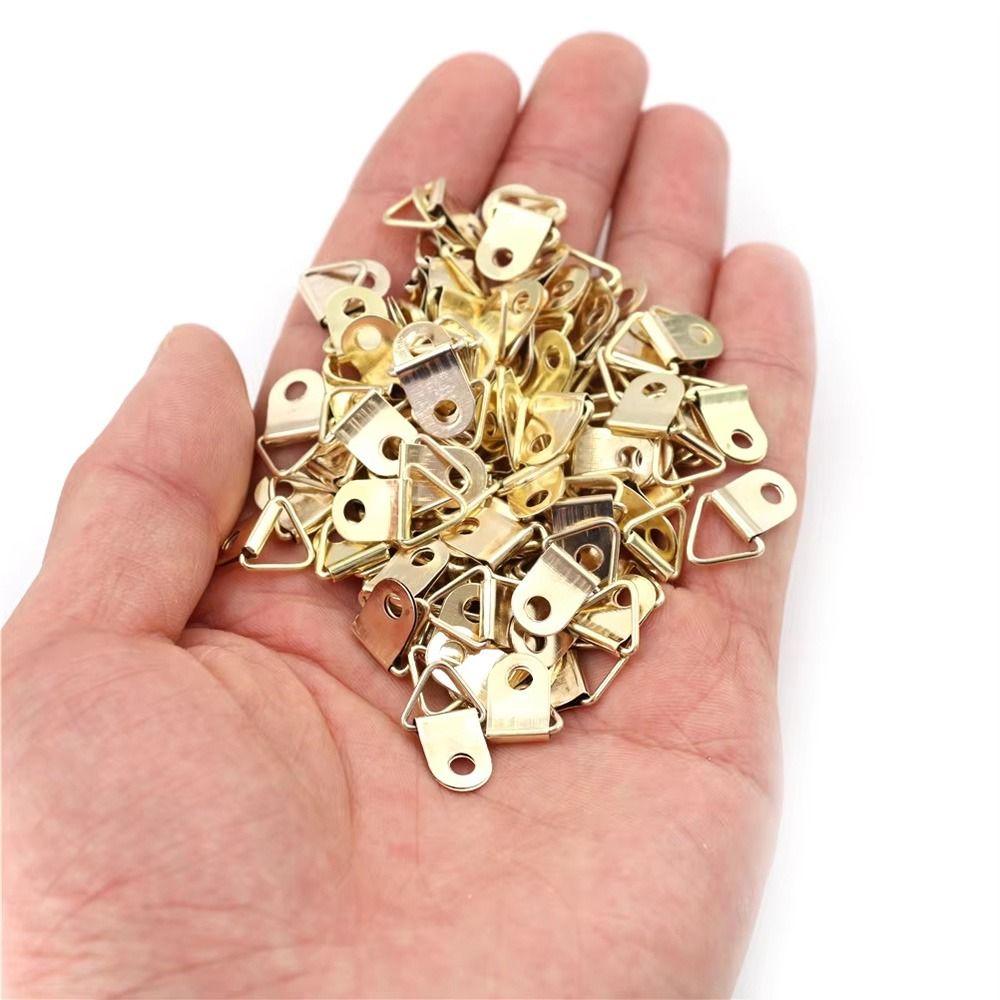 100Pcs with Screws Photo Frame Hook Iron Half Circle Ring Hanging buckle  Mirror Hanging