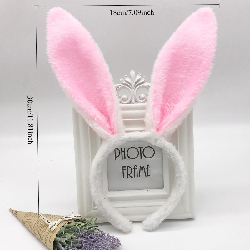 2PCS Easter Halloween Sequins Rabbit Ears Headband Ghost Festival Rabbit Headband Bunny Hairpin Cheering Props