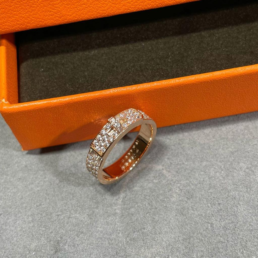 Voll Diamantring Plattiert 18k Roségold Schweinenase Zigeuner H Partnerring