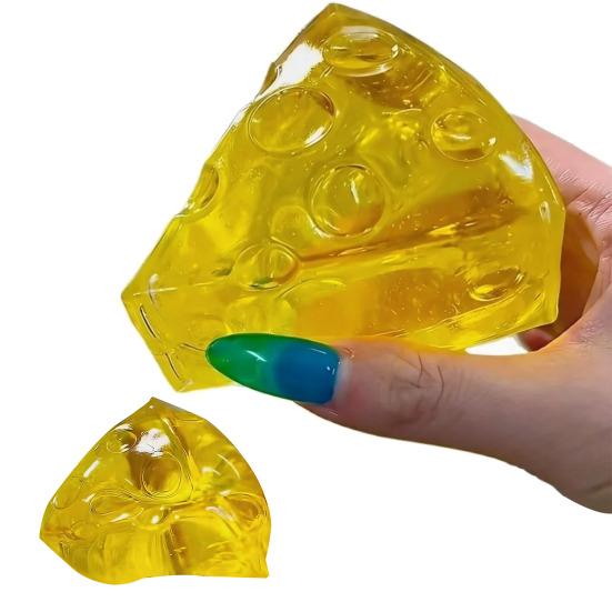 Squeeze hračka sýr pro odbourání stresu Průhledná žlutá Pomalé zvedání sýr Měkká novinka Senzorická fidget hračka pro děti i dospělé