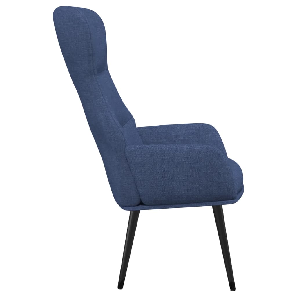 Recliner Chair with Ottoman Blue Fabric