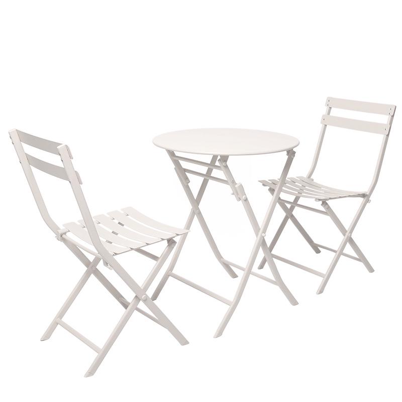 Wrought Iron Outdoor Table and Chair Set for Balcony, Cafe, and Courtyard
