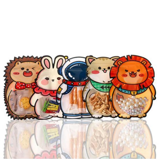 10 szt. Torebka na cukierki widoczne okno w zwierzęcym stylu śliczny mały kształt jeża woreczek do zamykania ciasteczek kuchnia