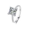 3 Carat Princess Cut Moissanite Engagement Ring in S925 Sterling Silver