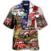 Hawaiian Men Shirt 3D Car Print Short Sleeve Blouse Summer Beach Vacation Single Breasted Fashion Lapel Men's Clothing
