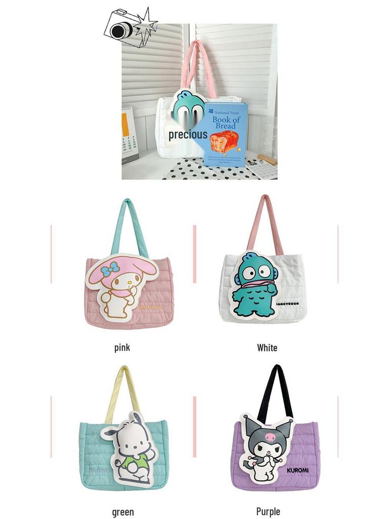 2025 Cute Cartoon Tote Bag - Girlish, Sweet, Large Capacity Shoulder Handbag for Women