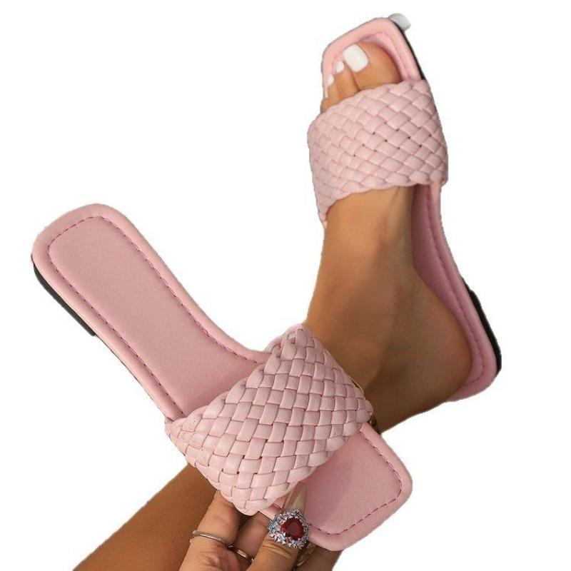 Plus-size Shoes Flat Slippers Casual and Simple One-piece Woven