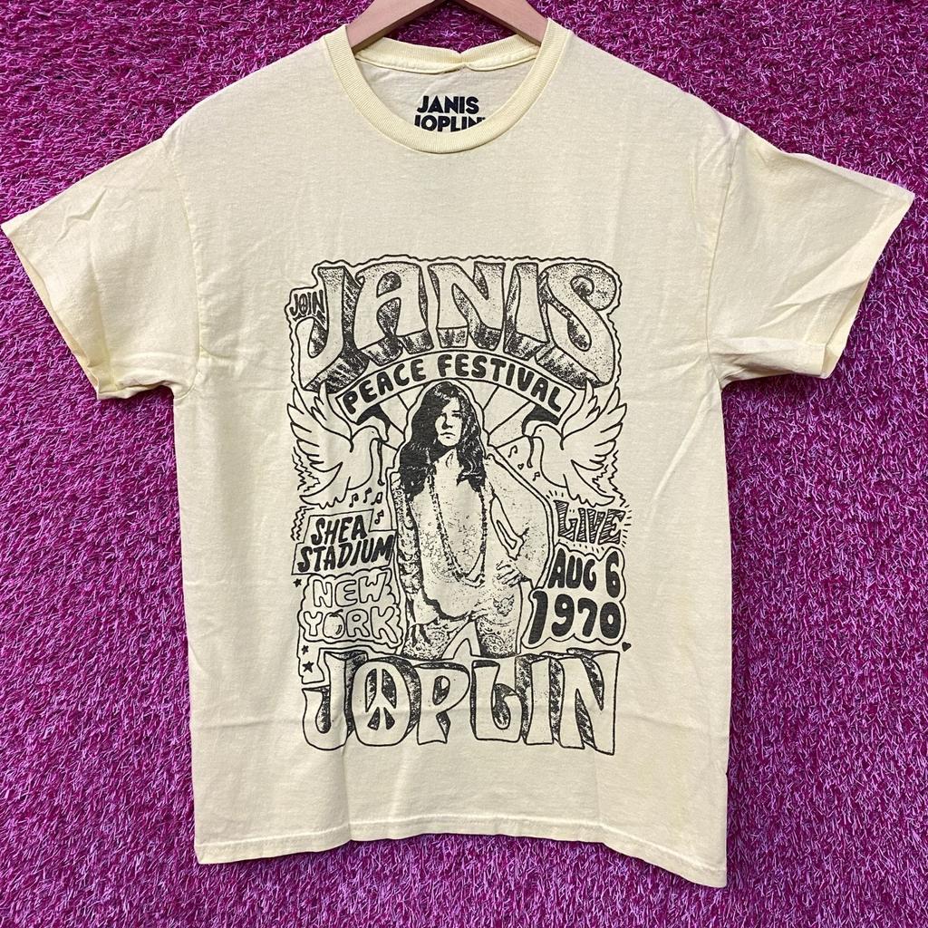Janis Joplin Peace Festival Shea Stadium '70 100% Cotton T-shirt Mens Tees Top