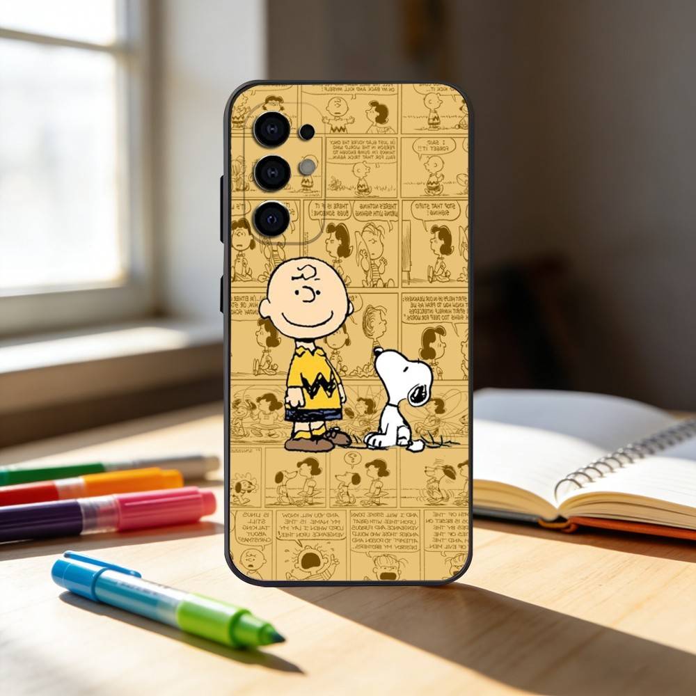 O-l Snoopy Phone Case For Samsung S25,S24,S21,S22,S23,S30,Ultra,S20,Plus,Fe,Note,10,9,5G Black Cover Samsung S20fe