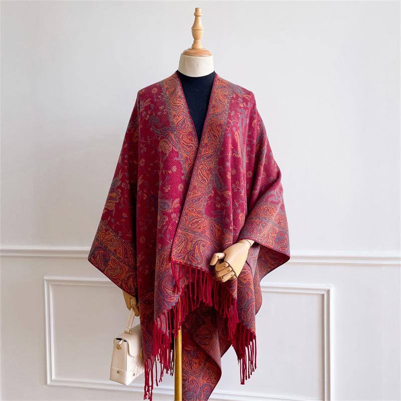Design Floral Printed Cashmere Scarf Women Winter Pashmina Shawls And Wraps Thick Warm Bufanda Stoles Blanket Luxury