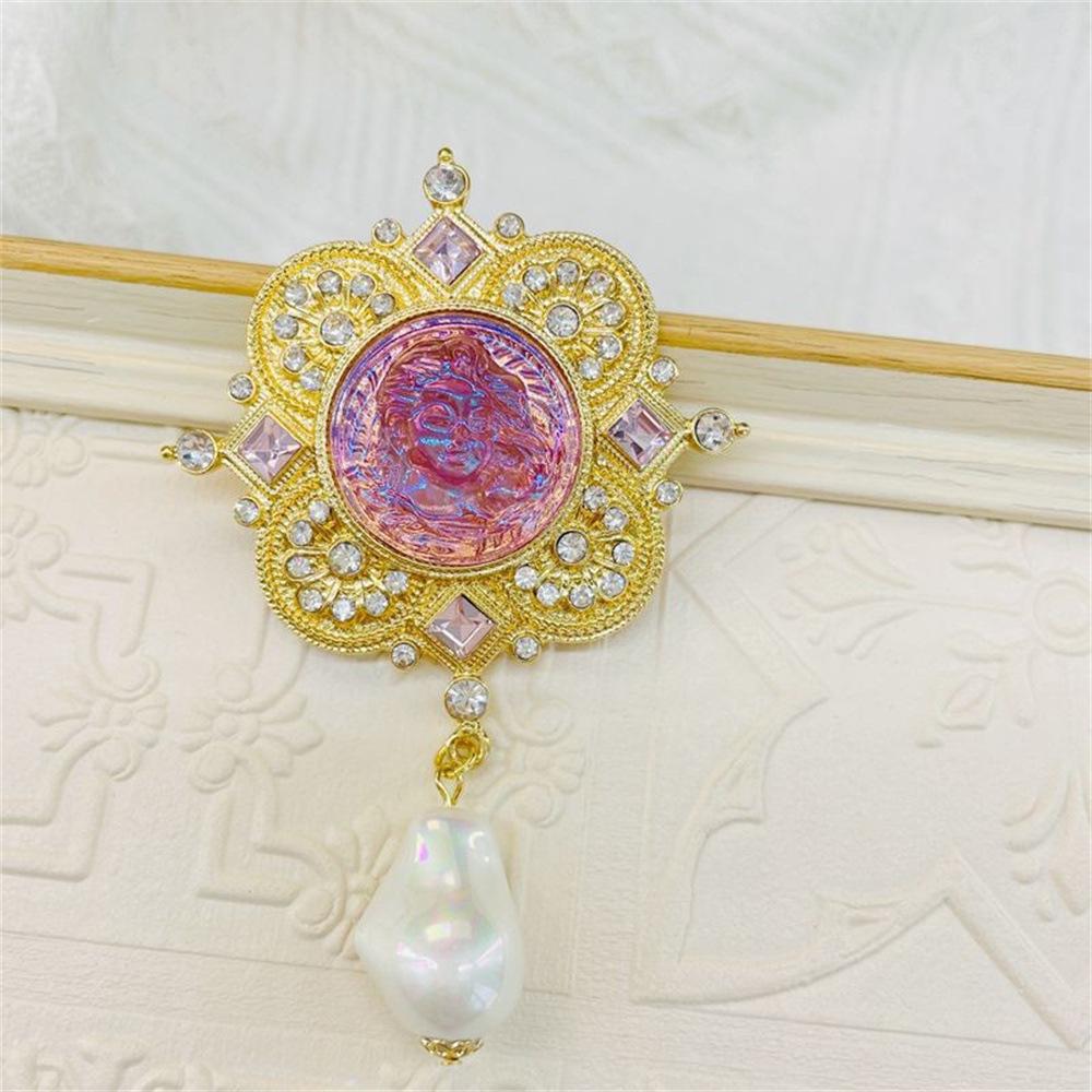 

Vintage Baroque Pearl and Translucent Glass Sleeping Angel Brooch